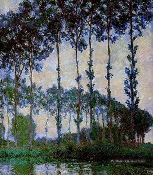 Peupliers sur les bords de la rivière Epte Temps couvert Claude Monet Peinture à l'huile